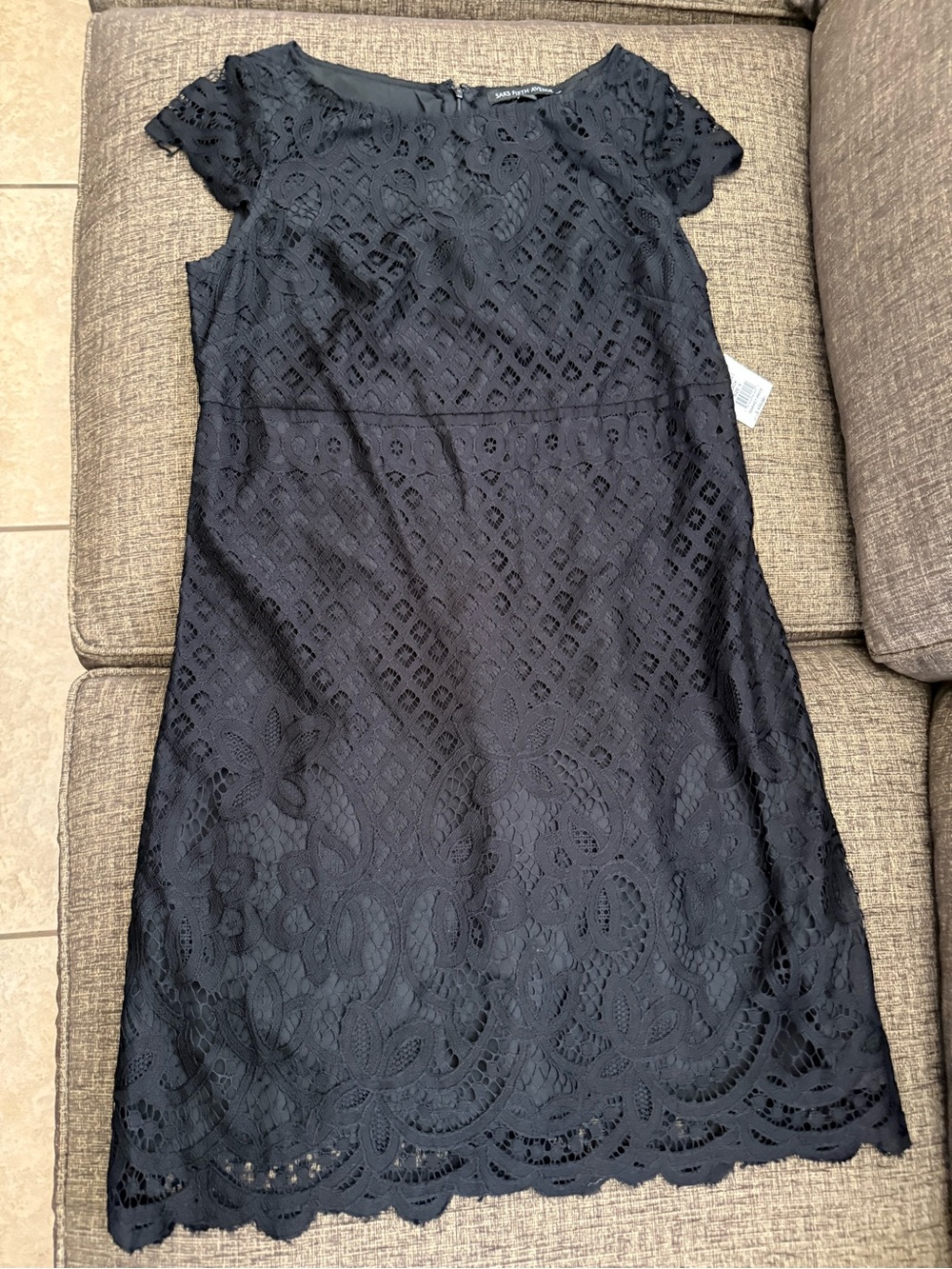 Saks Fifth Avenue Black Lace Midi Dress